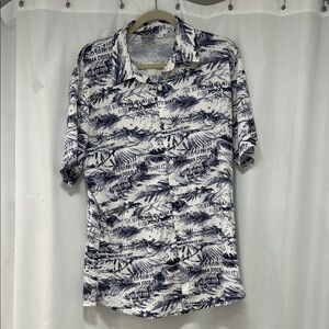 Puma Blue and White Casual Button Down Shirt